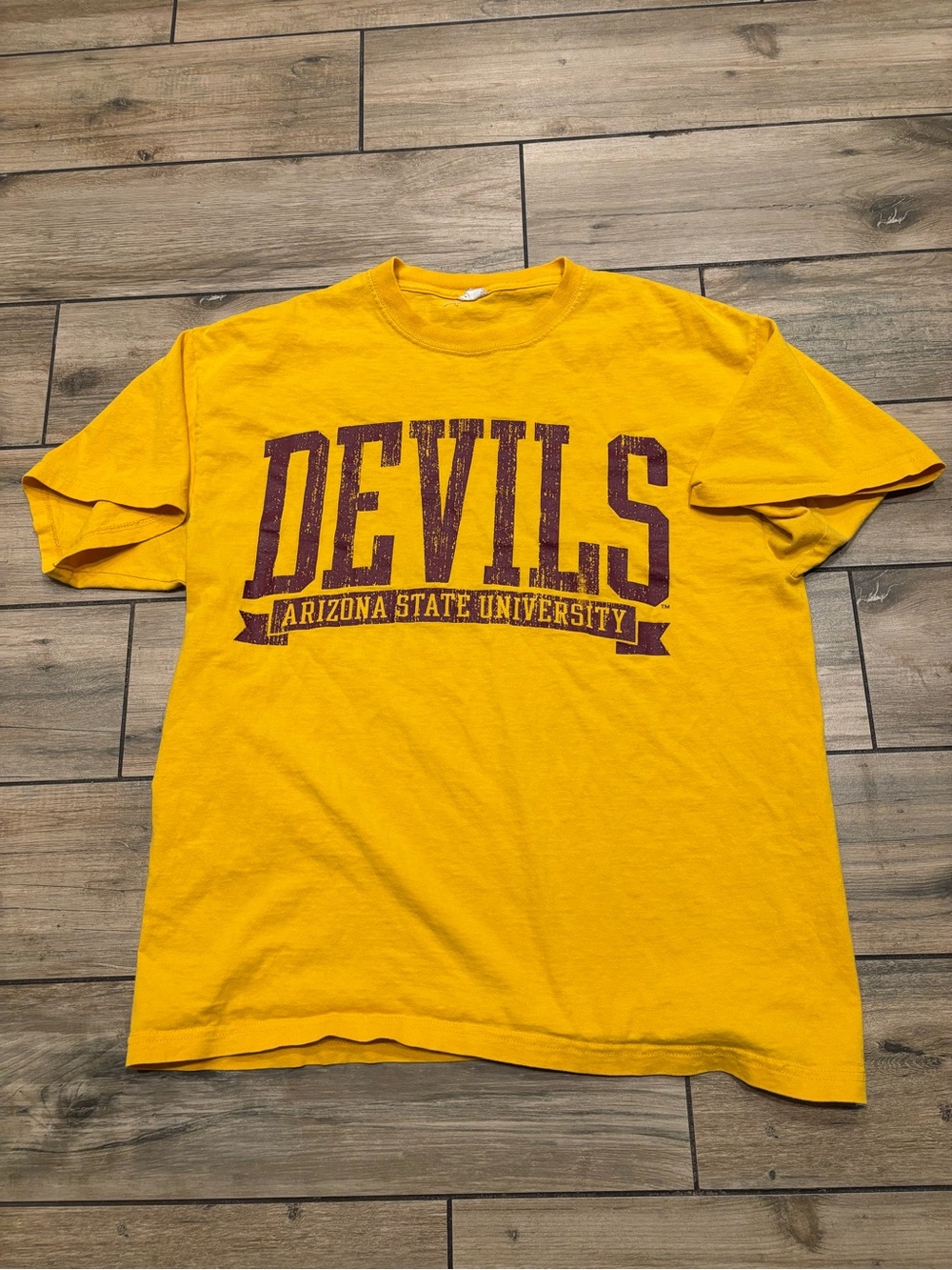 Vintage Delta Mens Gold Arizona State University Devils Tee Size L